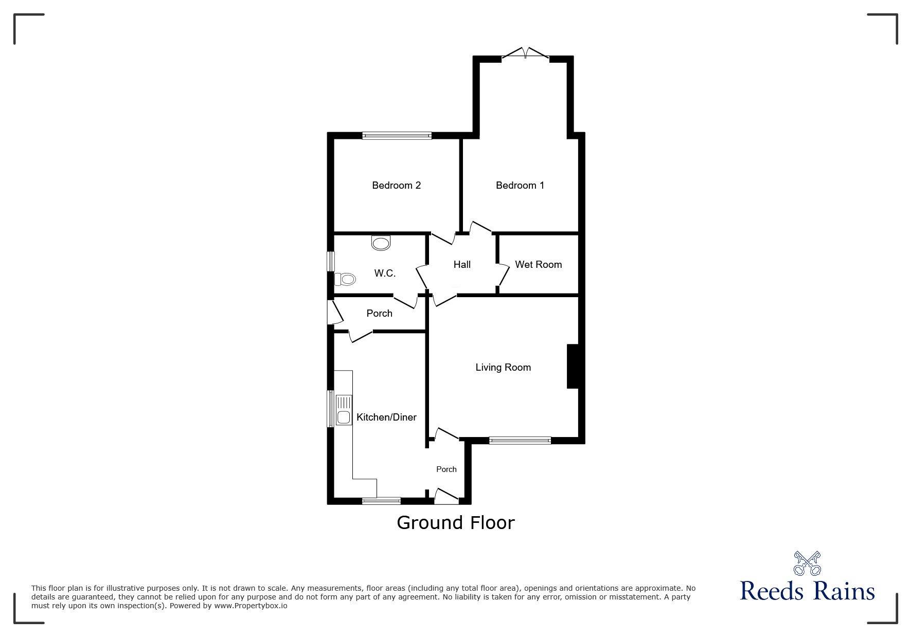 Floorplan of 2 bedroom Semi Detached Bungalow for sale, Lea Way, Huntington, North Yorkshire, YO32