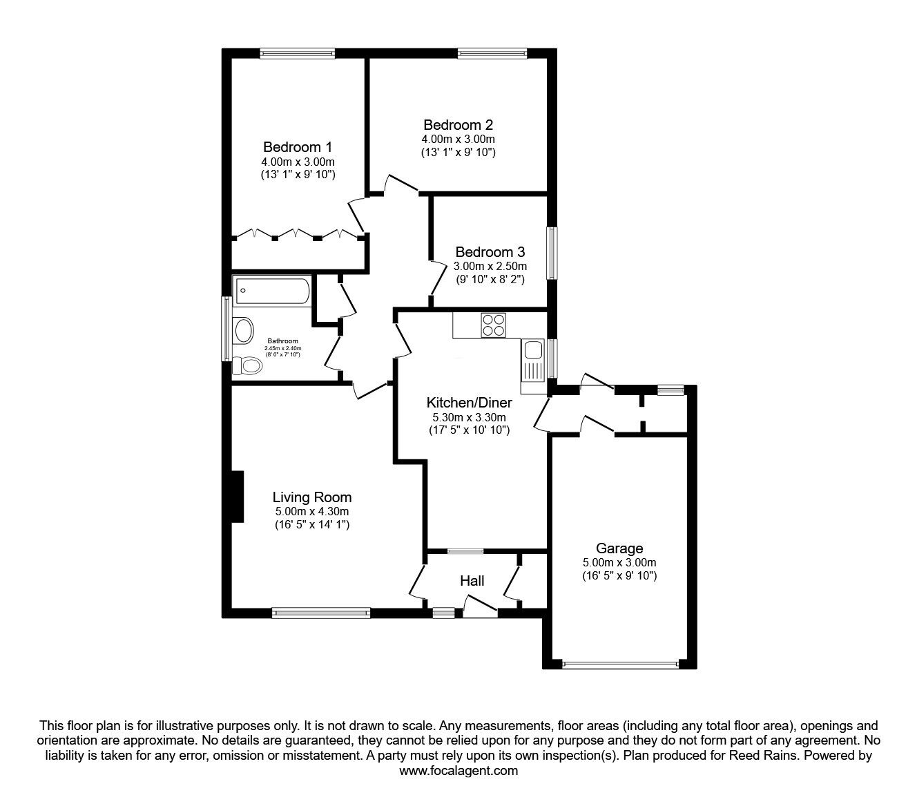 Floorplan of 3 bedroom Detached Bungalow for sale, Simons Close, Strensall, North Yorkshire, YO32