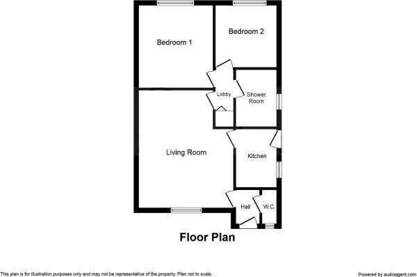 Floorplan of 2 bedroom Semi Detached Bungalow for sale, Kirkcroft, Wigginton, North Yorkshire, YO32
