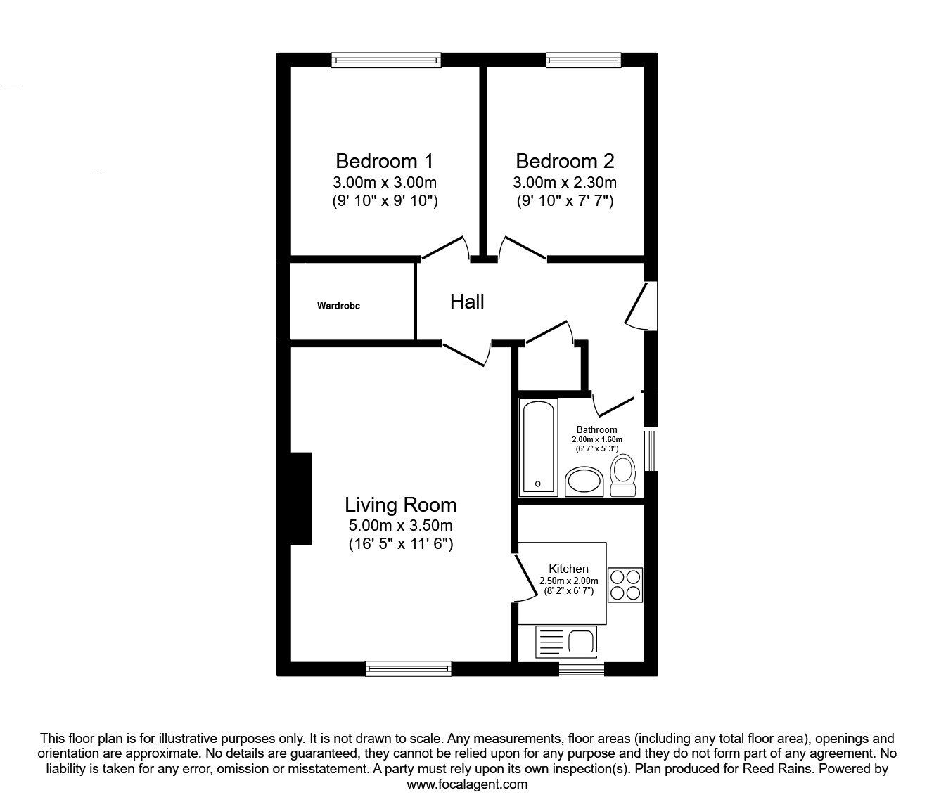 Floorplan of 2 bedroom Semi Detached Bungalow for sale, Kirkcroft, Wigginton, North Yorkshire, YO32