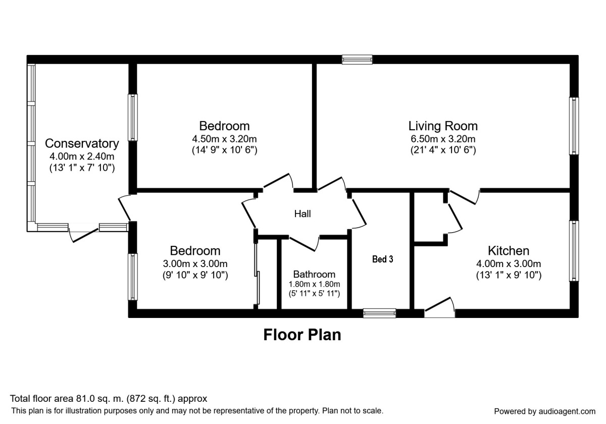 Floorplan of 3 bedroom Detached Bungalow for sale, Wheatfield Lane, Haxby, North Yorkshire, YO32