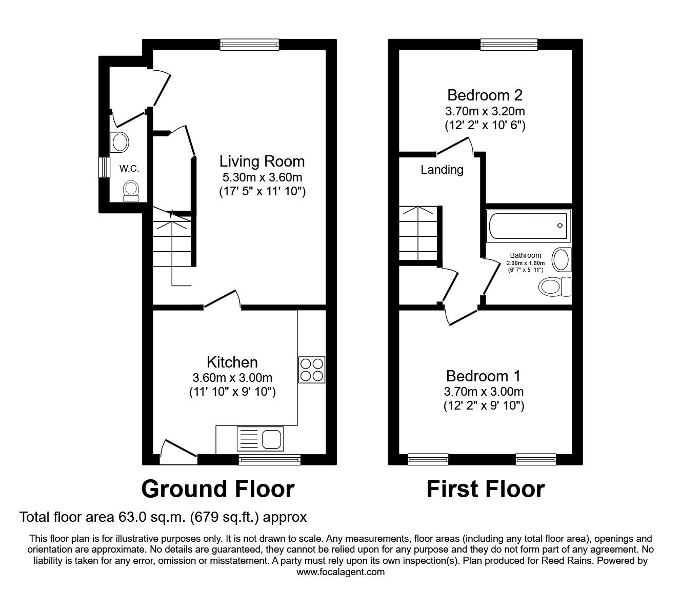 Floorplan of 2 bedroom End Terrace House for sale, White Horse Close, Huntington, North Yorkshire, YO32