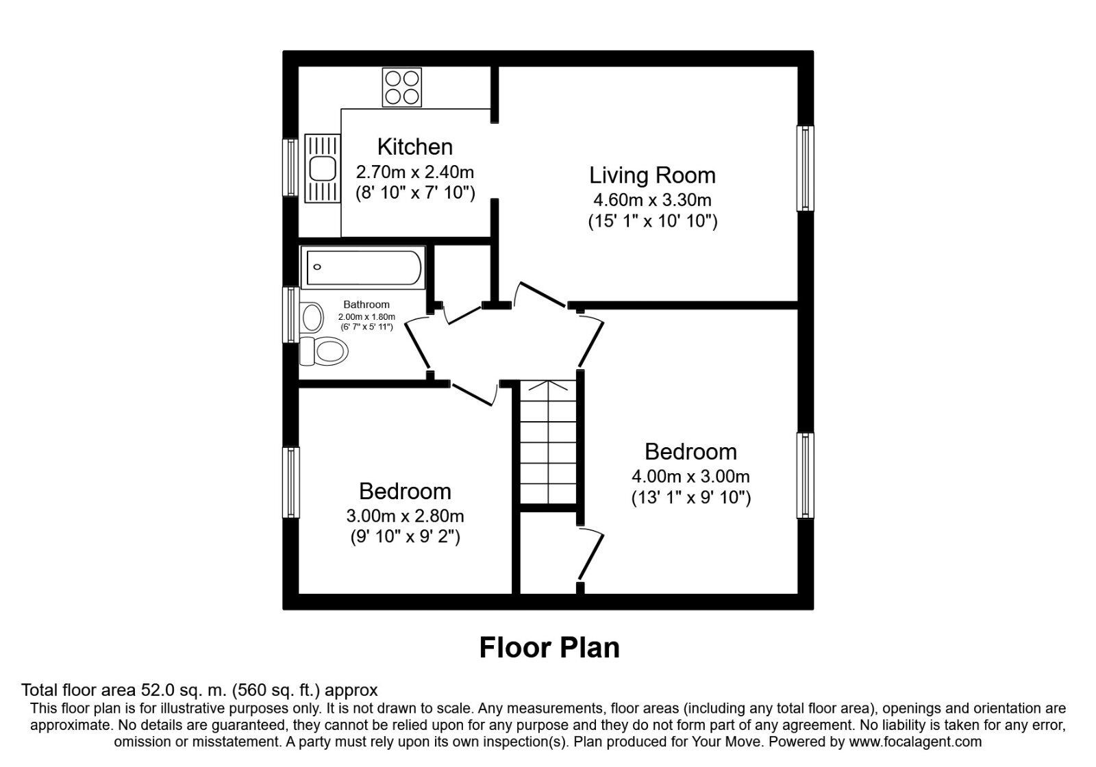 Floorplan of 2 bedroom  Flat for sale, Heslin Close, Haxby, North Yorkshire, YO32