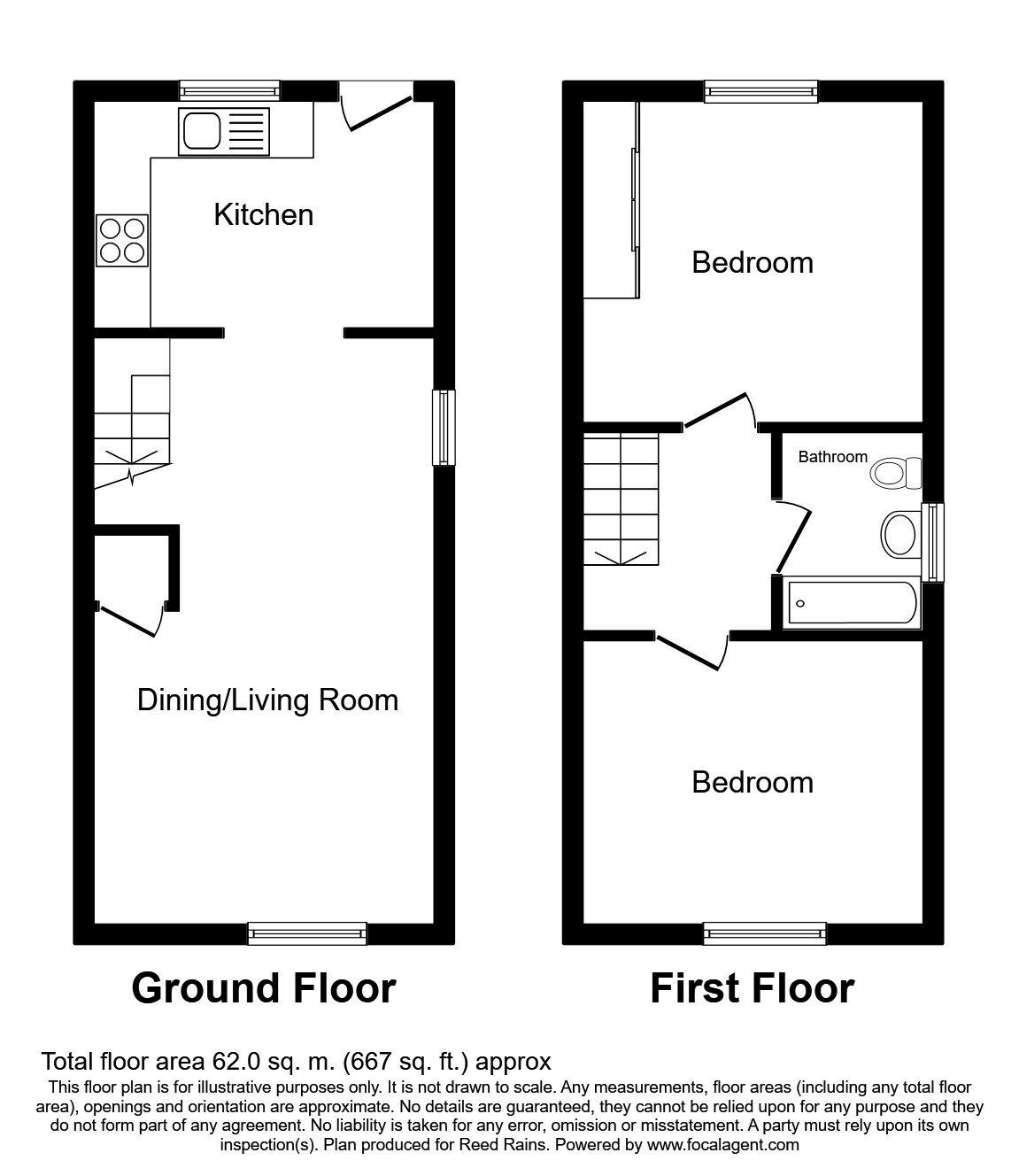 Floorplan of 2 bedroom Semi Detached House for sale, Andrew Drive, Huntington, North Yorkshire, YO32