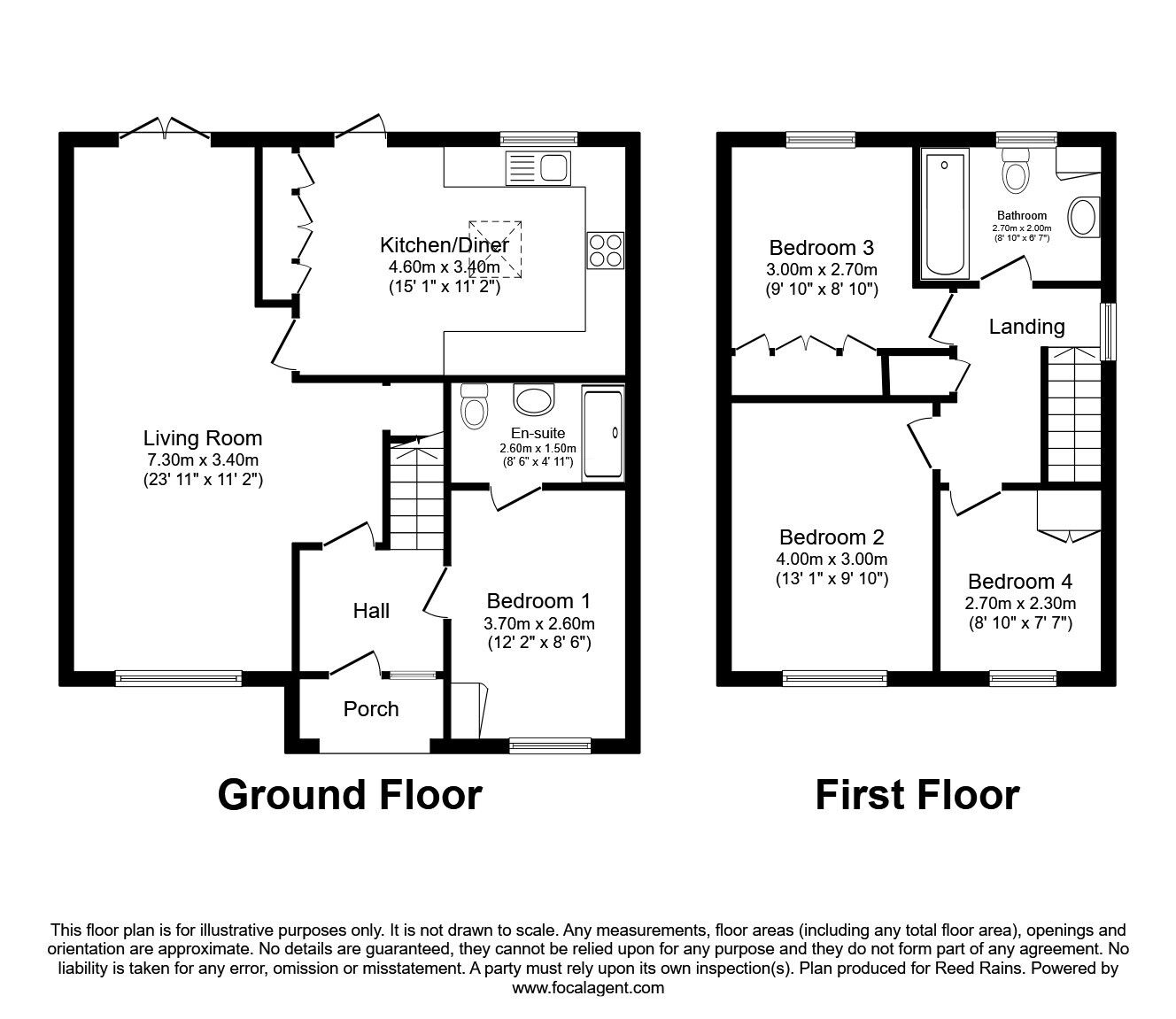 Floorplan of 4 bedroom Link Detached House for sale, West Nooks, Haxby, North Yorkshire, YO32