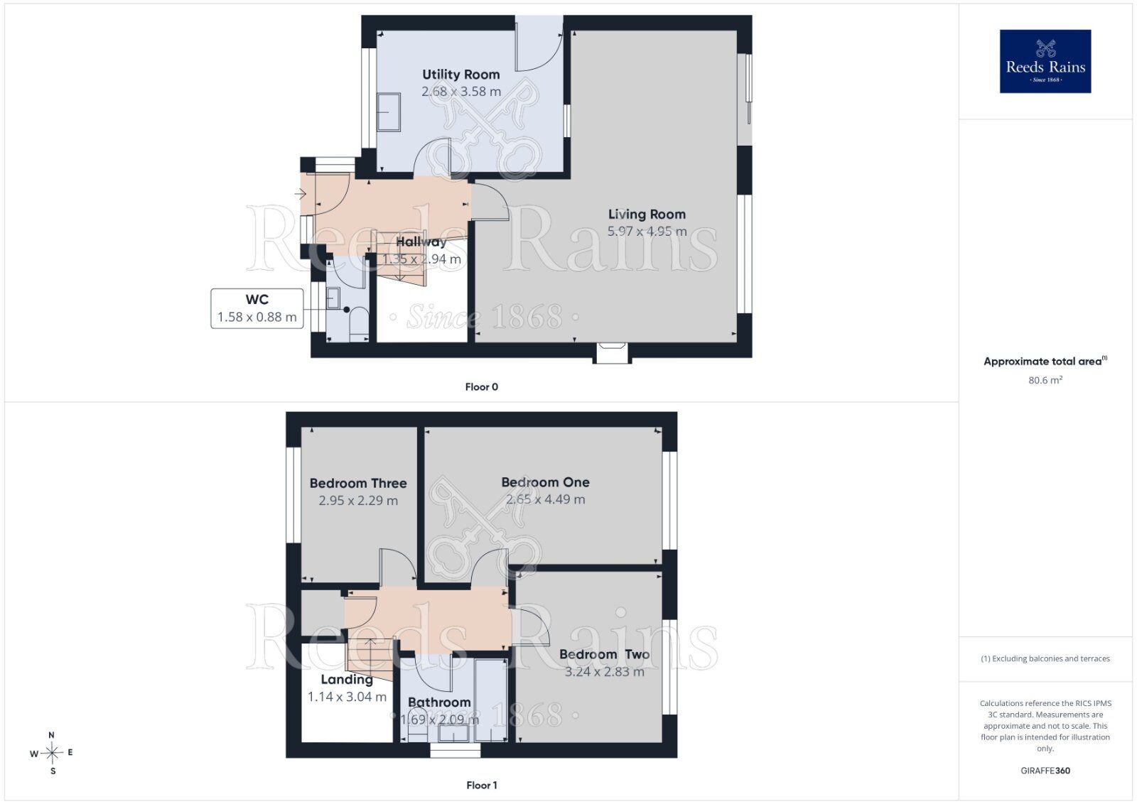 Floorplan of 3 bedroom Link Detached House for sale, Walnut Close, Haxby, North Yorkshire, YO32