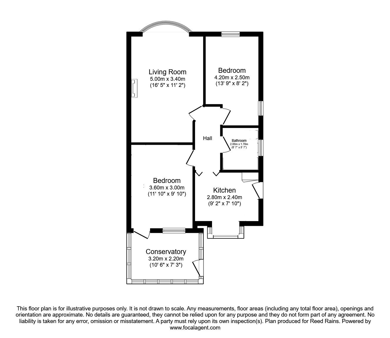 Floorplan of 2 bedroom Semi Detached Bungalow for sale, New Lane, Huntington, York, YO32