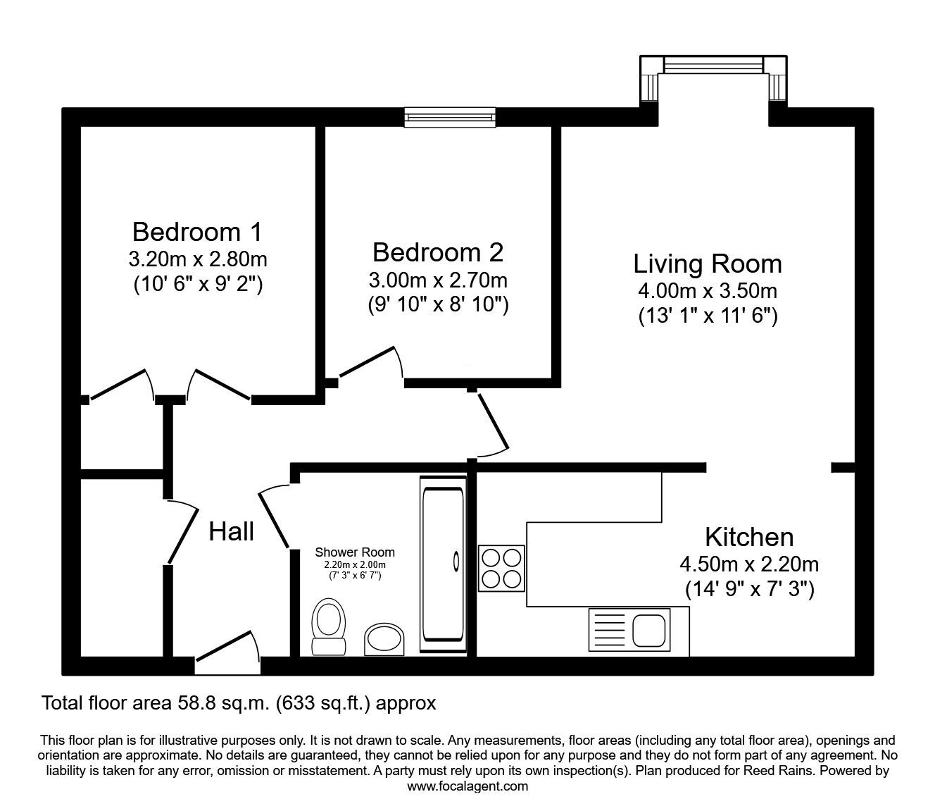 Floorplan of 2 bedroom Flat for sale, Wyre Mews, The Village, York, YO32