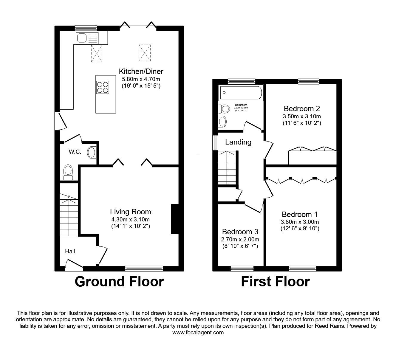 Floorplan of 3 bedroom Detached House for sale, Plantation Way, Wigginton, North Yorkshire, YO32