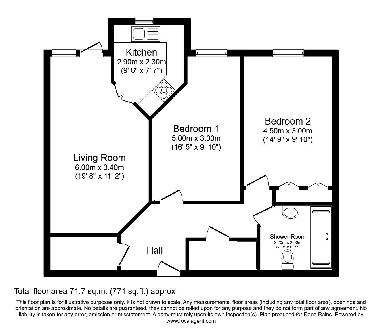 Floorplan of 2 bedroom Flat for sale, The Village, Wigginton, North Yorkshire, YO32