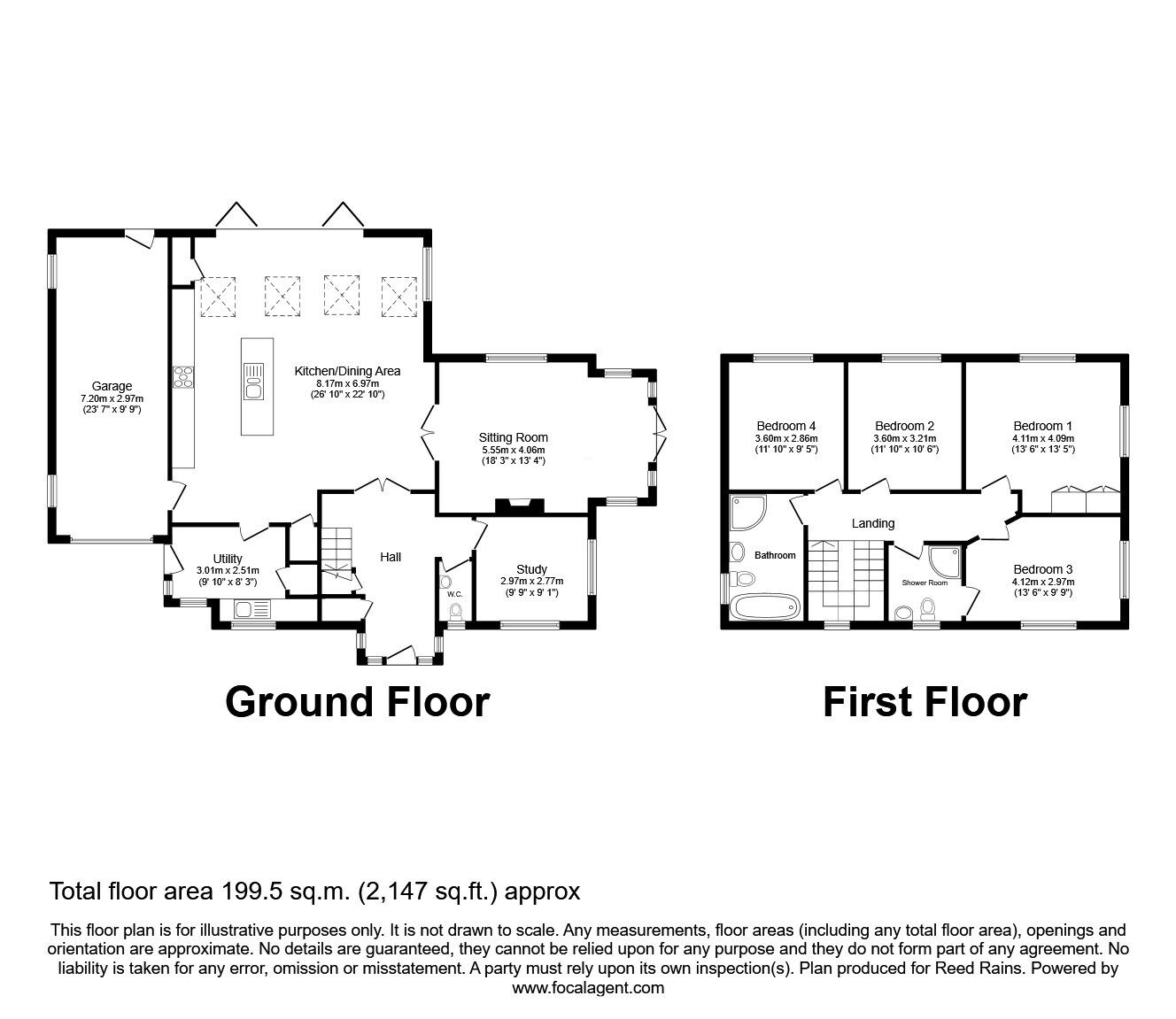 Floorplan of 4 bedroom Detached House for sale, Church Lane, Welburn, North Yorkshire, YO60