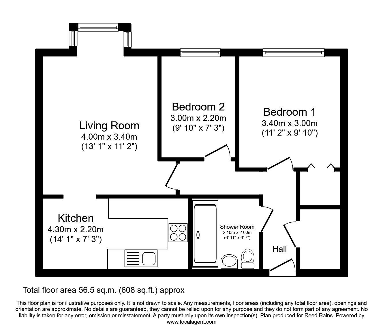 Floorplan of 1 bedroom Flat for sale, St. Marys Mews, Greenshaw Drive, York, YO32