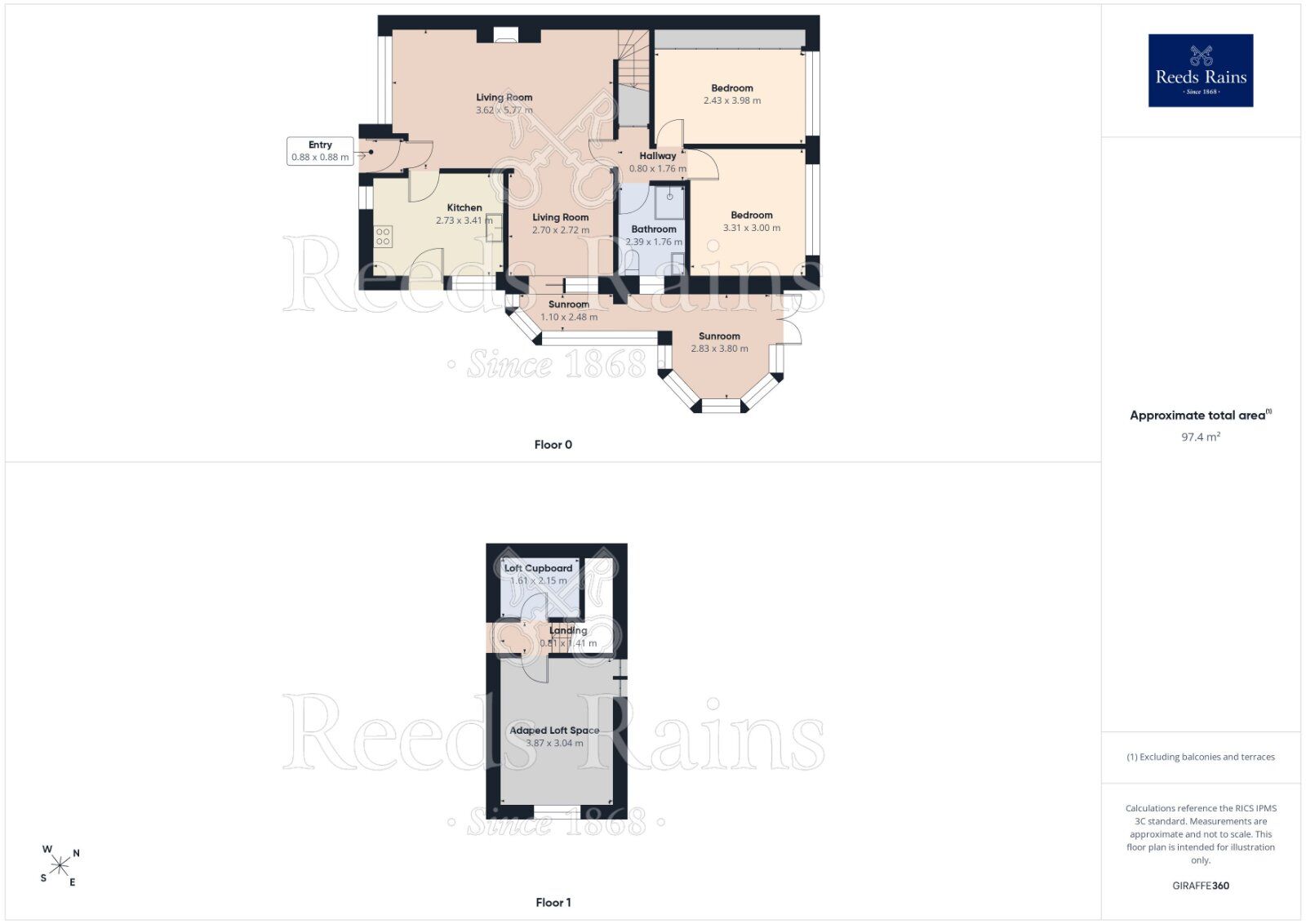 Floorplan of 2 bedroom Semi Detached Bungalow for sale, Woodland Way, Huntington, North Yorkshire, YO32