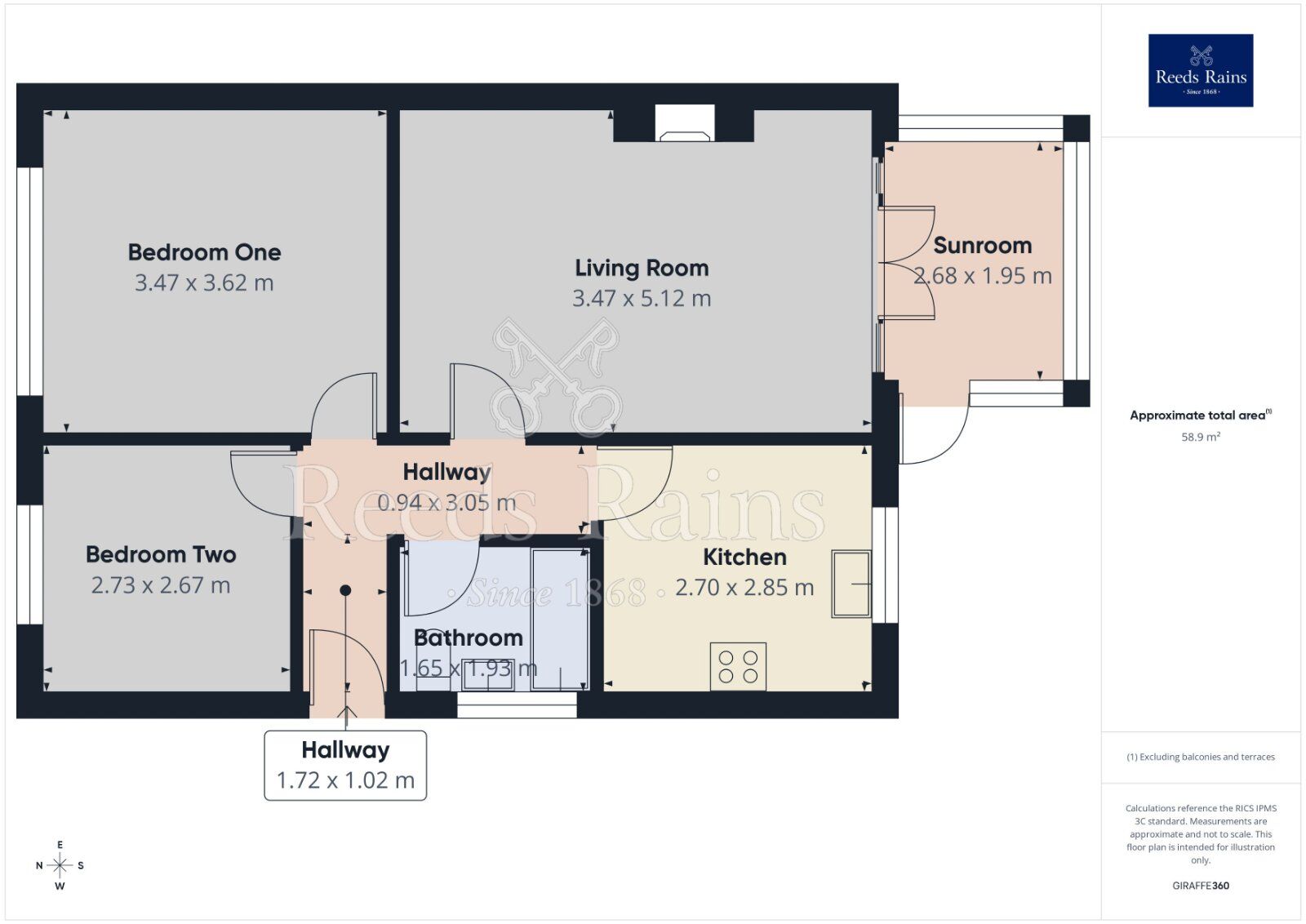 Floorplan of 2 bedroom Semi Detached Bungalow for sale, Welburn, York, North Yorkshire, YO60