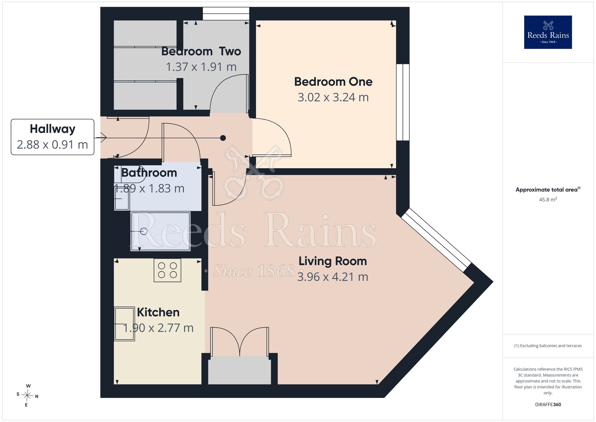 Floorplan of 2 bedroom Flat for sale, Wyre Mews, The Village, York, YO32