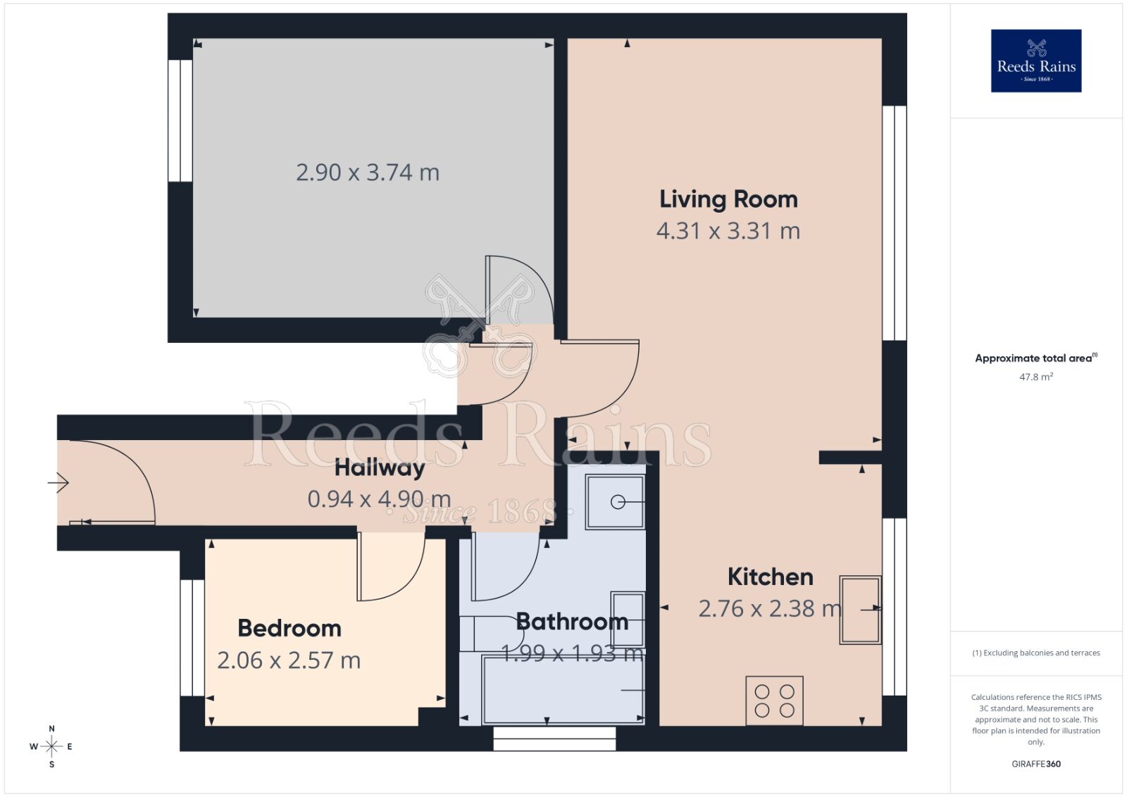 Floorplan of 2 bedroom Flat to rent, Ryemoor Road, Haxby, North Yorkshire, YO32