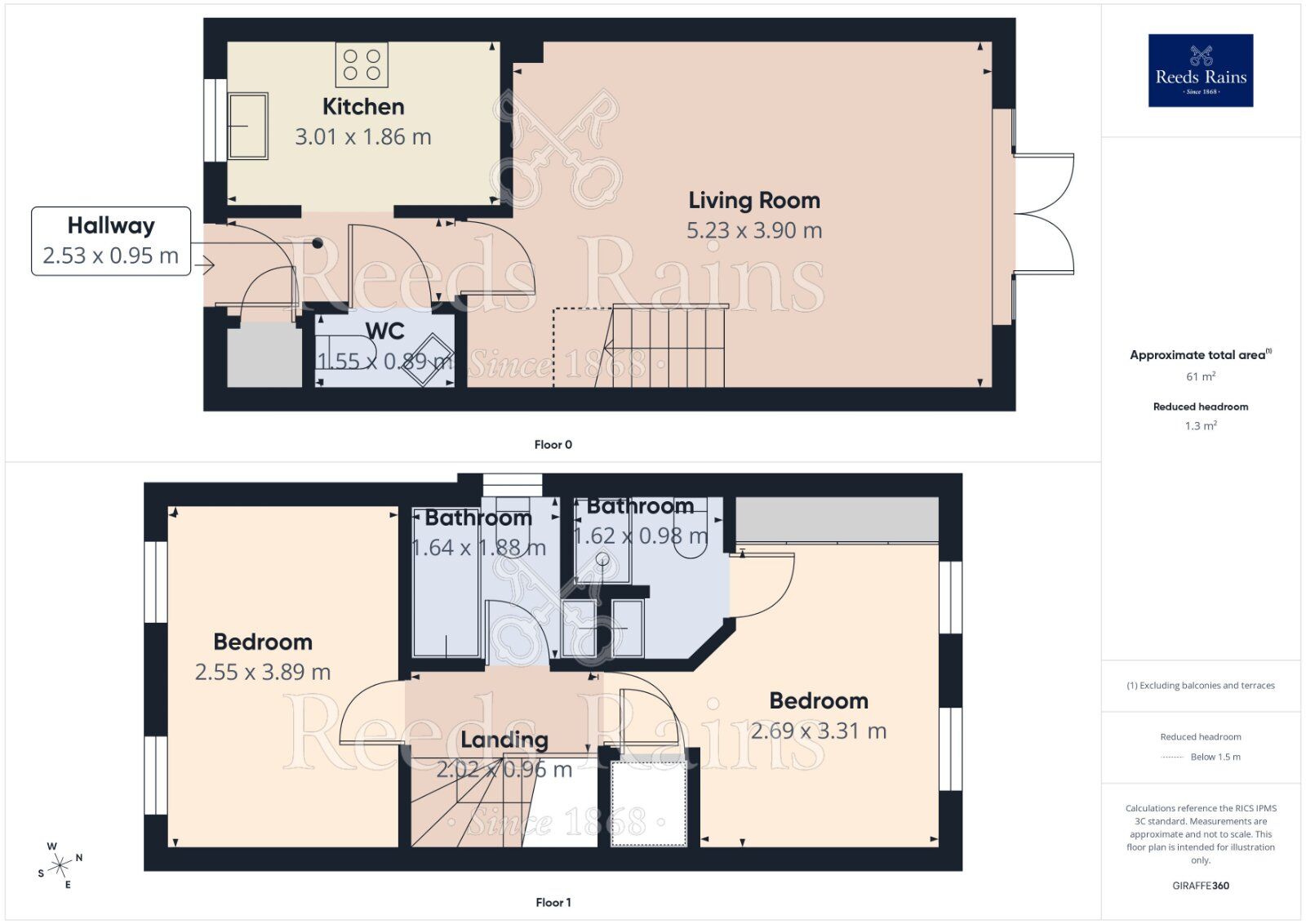 Floorplan of 2 bedroom End Terrace House for sale, Heathside, Huntington, North Yorkshire, YO32