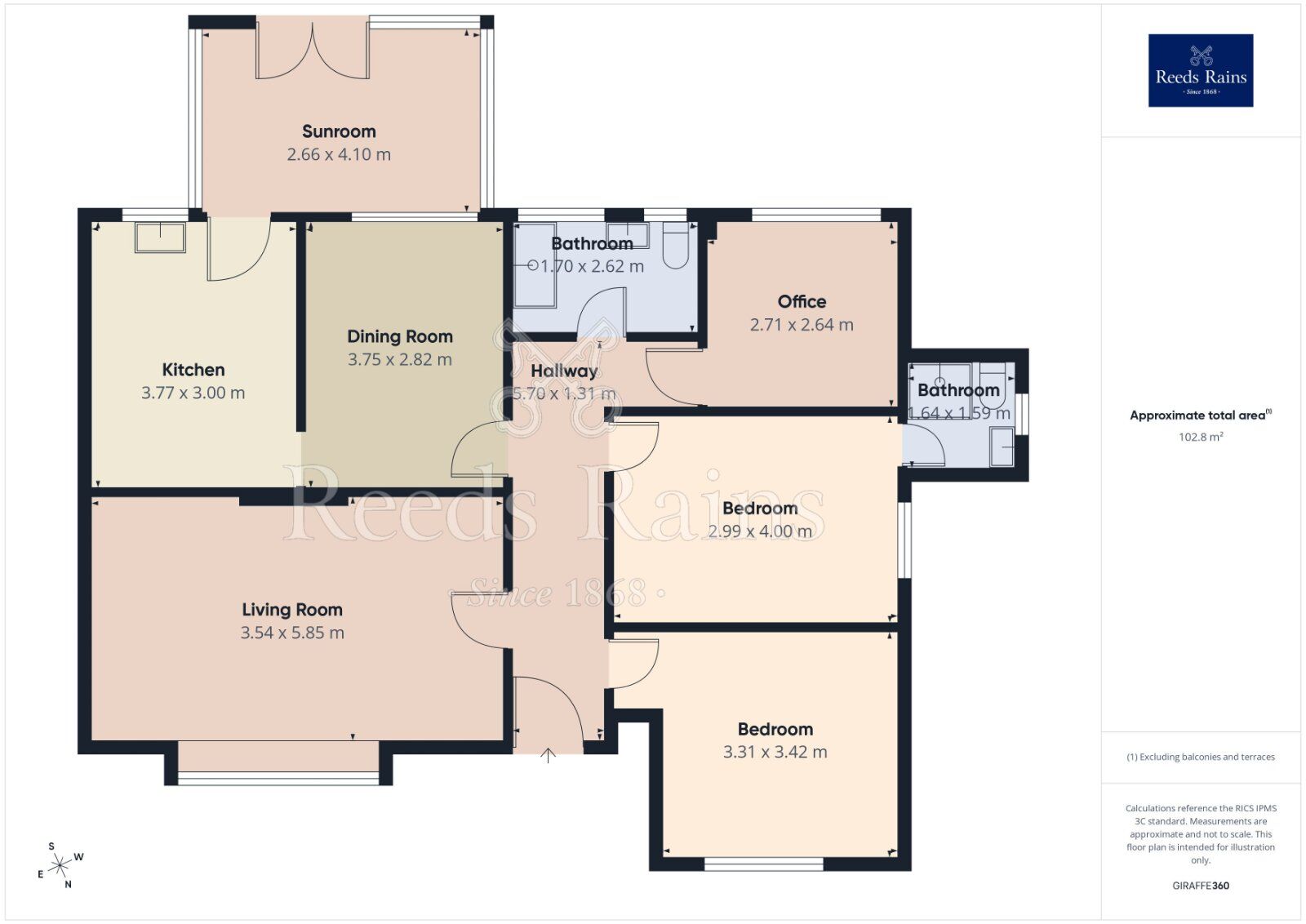 Floorplan of 3 bedroom Detached Bungalow for sale, Keldale, Haxby, North Yorkshire, YO32