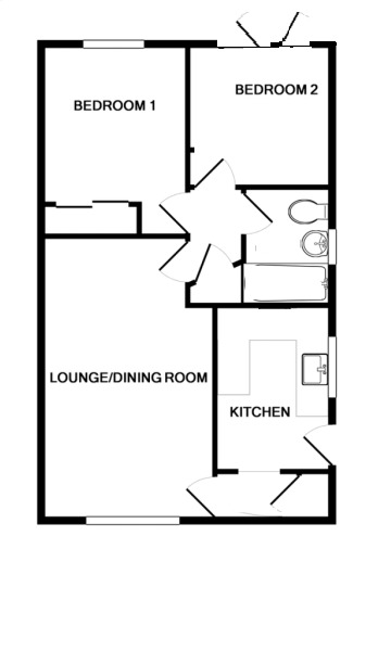 Floorplan of 2 bedroom Semi Detached Bungalow for sale, Ferguson Way, Huntington, North Yorkshire, YO32