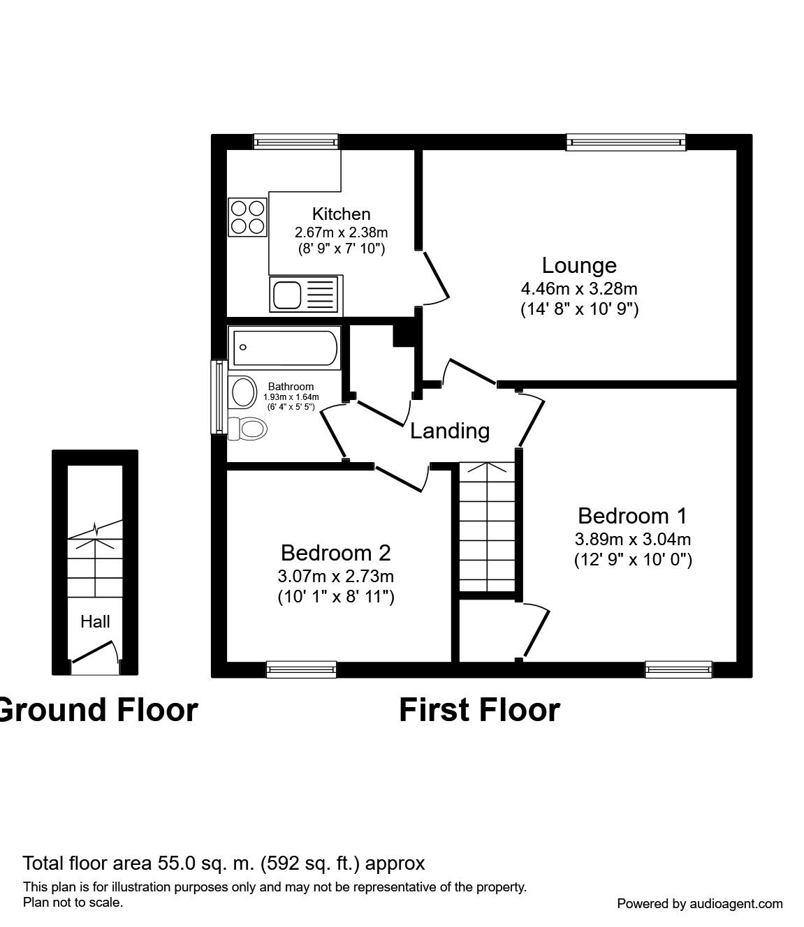Floorplan of 2 bedroom Flat to rent, Heslin Close, Haxby, North Yorkshire, YO32