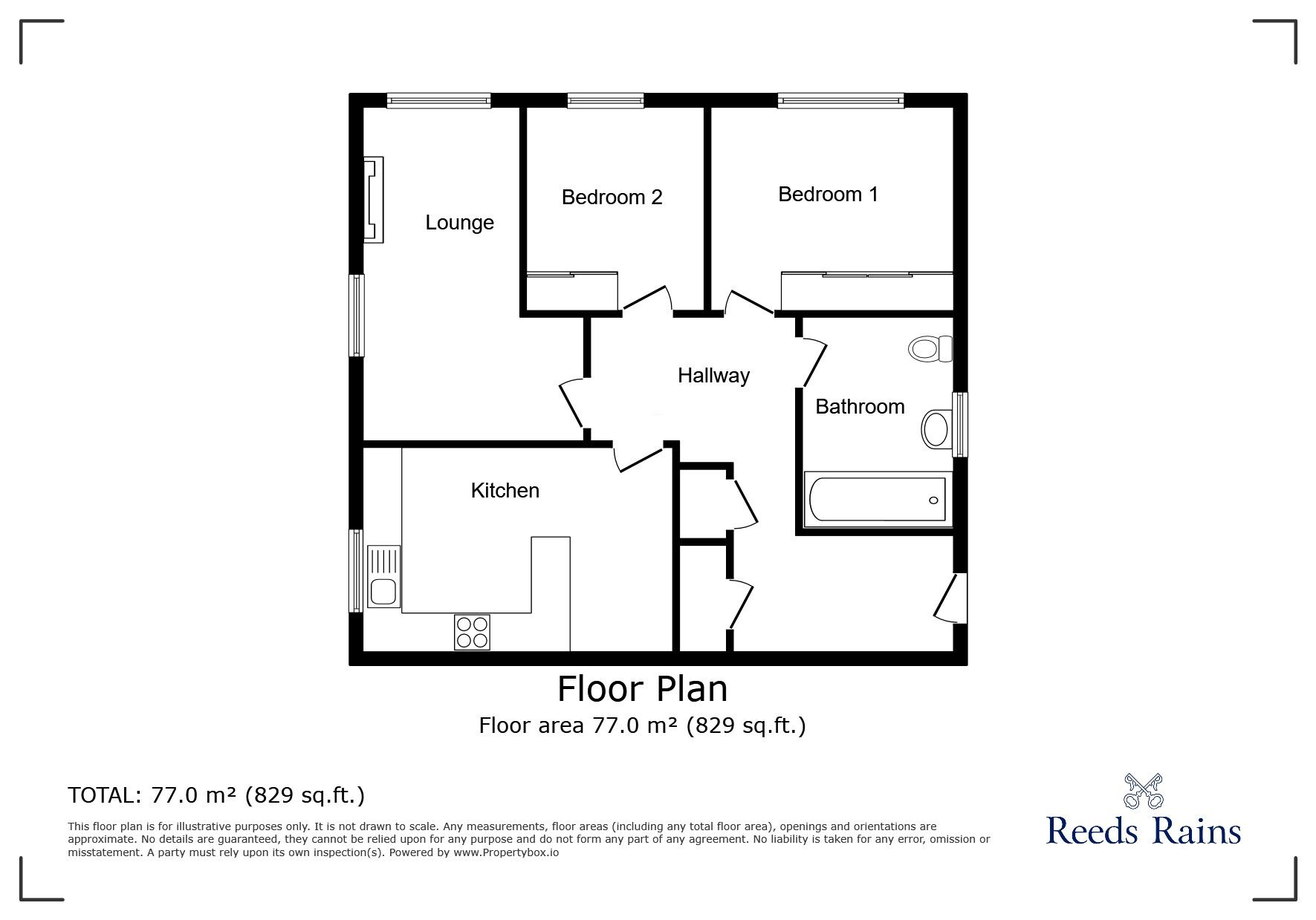 Floorplan of 2 bedroom  Flat to rent, Station Road, Marple, Cheshire, SK6