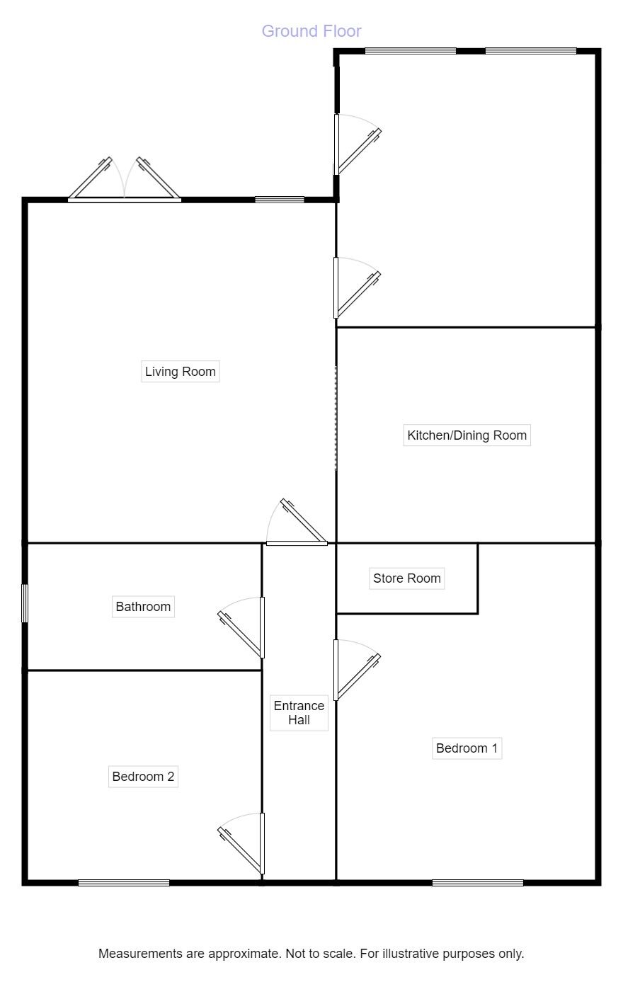 Floorplan of 3 bedroom Detached Bungalow for sale, Luddendenfoot, HALIFAX, West Yorkshire, HX2