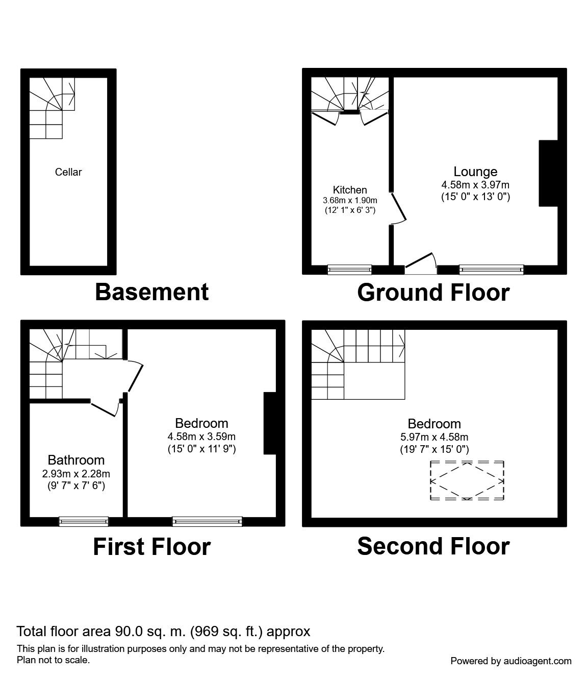 Floorplan of 2 bedroom Mid Terrace House to rent, Albert Street, Mytholmroyd, West Yorkshire, HX7