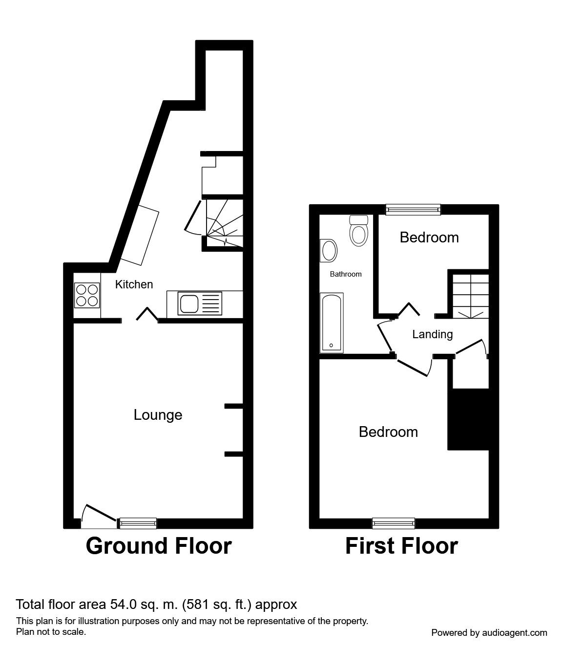 Floorplan of 2 bedroom Mid Terrace House for sale, Sandal Street, West Yorkshire, HX7