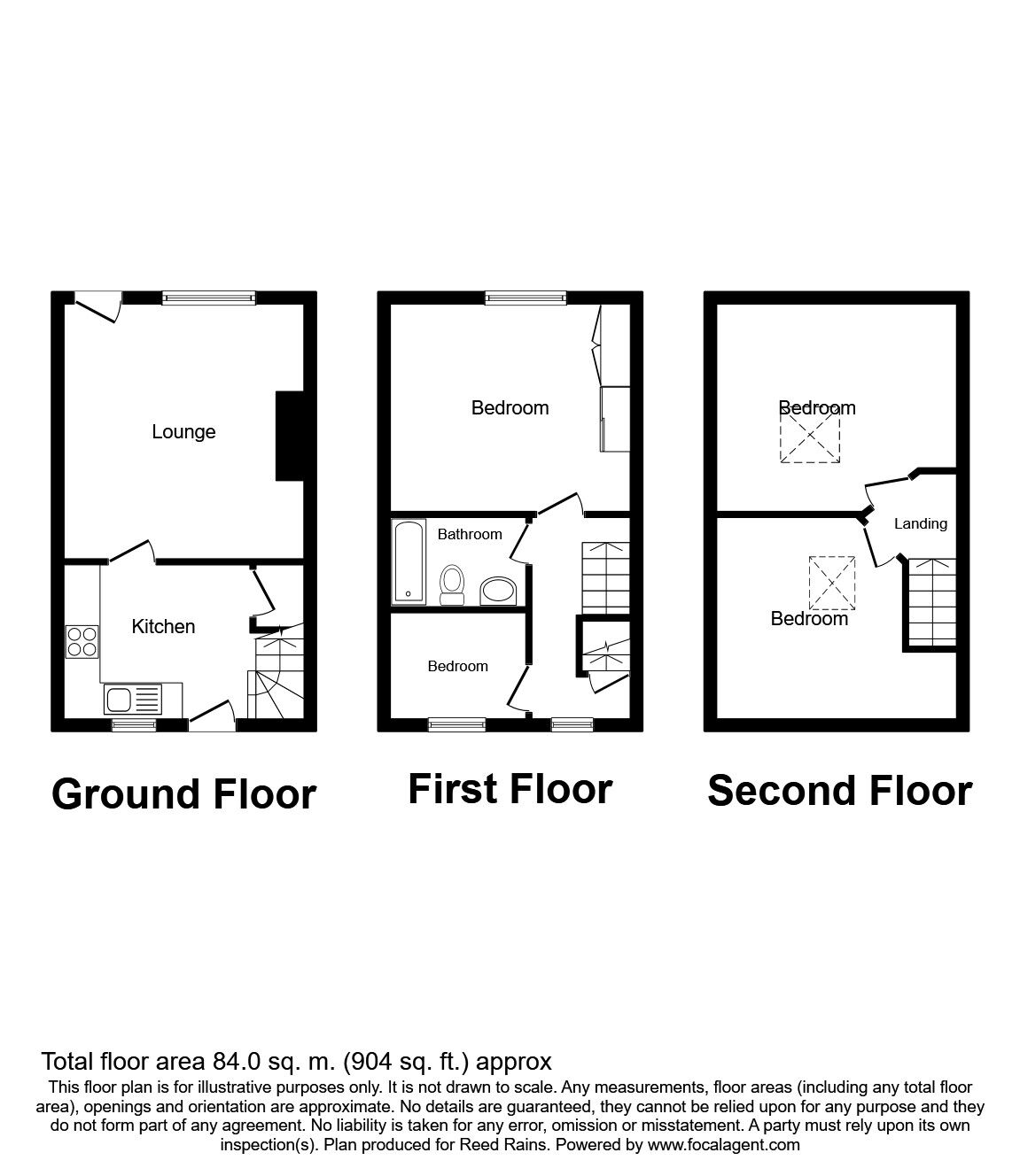 Floorplan of 4 bedroom Mid Terrace House for sale, Kilnhurst Road, Lancashire, OL14