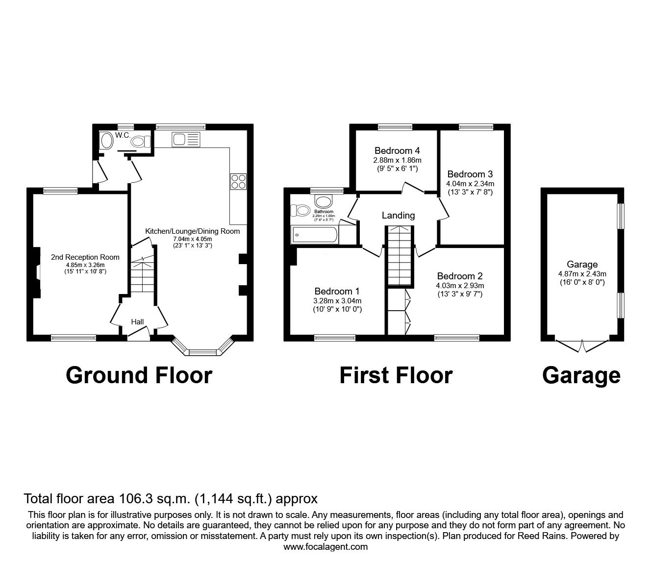 Floorplan of 4 bedroom Semi Detached House for sale, Sunnyside, Todmorden, OL14