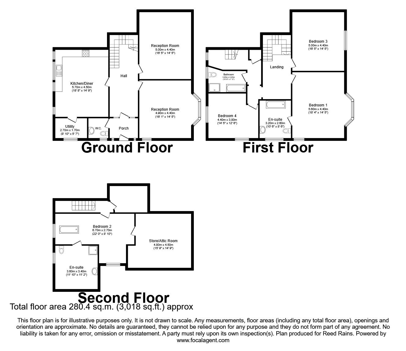 Floorplan of 4 bedroom Semi Detached House for sale, Oak Hill Clough, Todmorden, West Yorkshire, OL14
