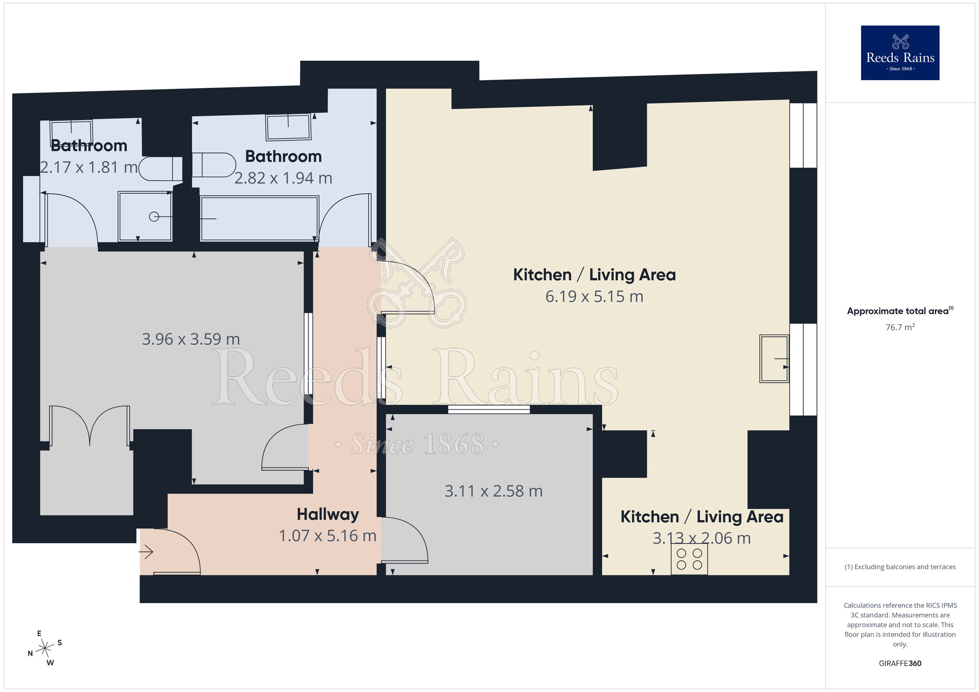 Floorplan of 2 bedroom Flat for sale, Hebble End, Hebden Bridge, West Yorkshire, HX7