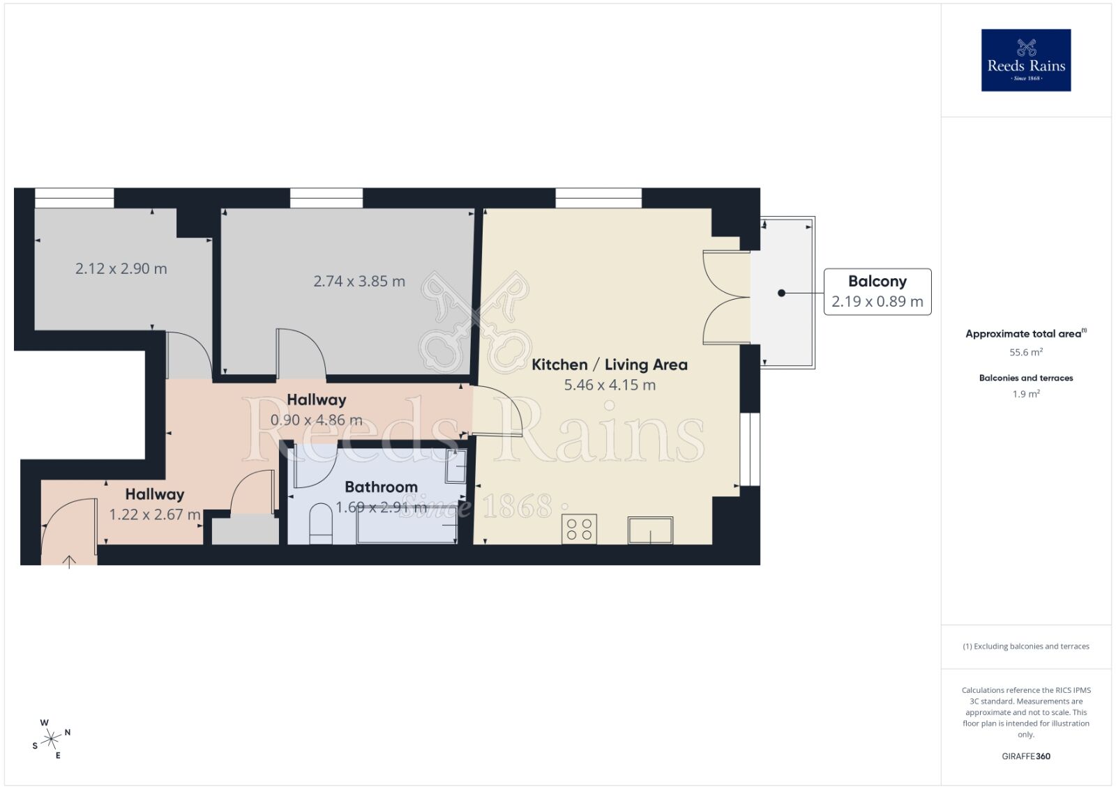 Floorplan of 2 bedroom Flat for sale, Hebble End, Hebden Bridge, West Yorkshire, HX7