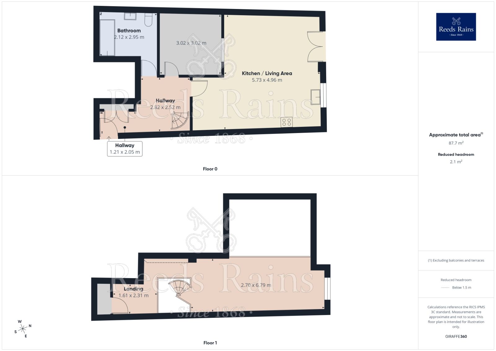 Floorplan of 2 bedroom Flat for sale, Hebble End, Hebden Bridge, West Yorkshire, HX7