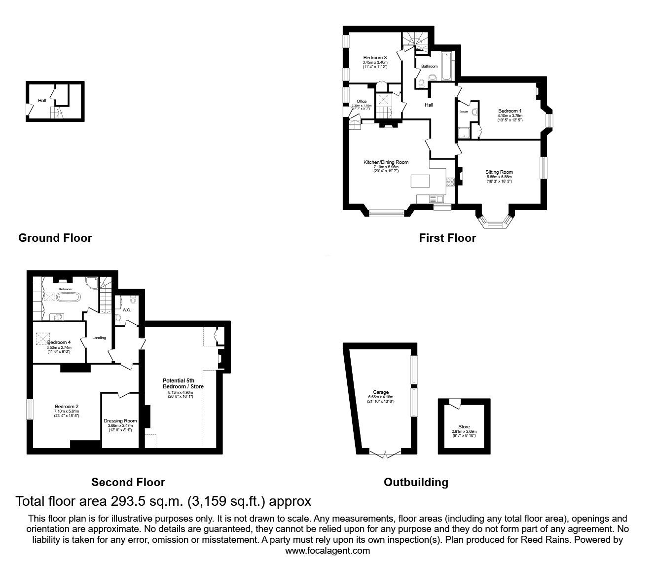 Floorplan of 4 bedroom Semi Detached House for sale, Stansfield Hall Road, Todmorden, OL14