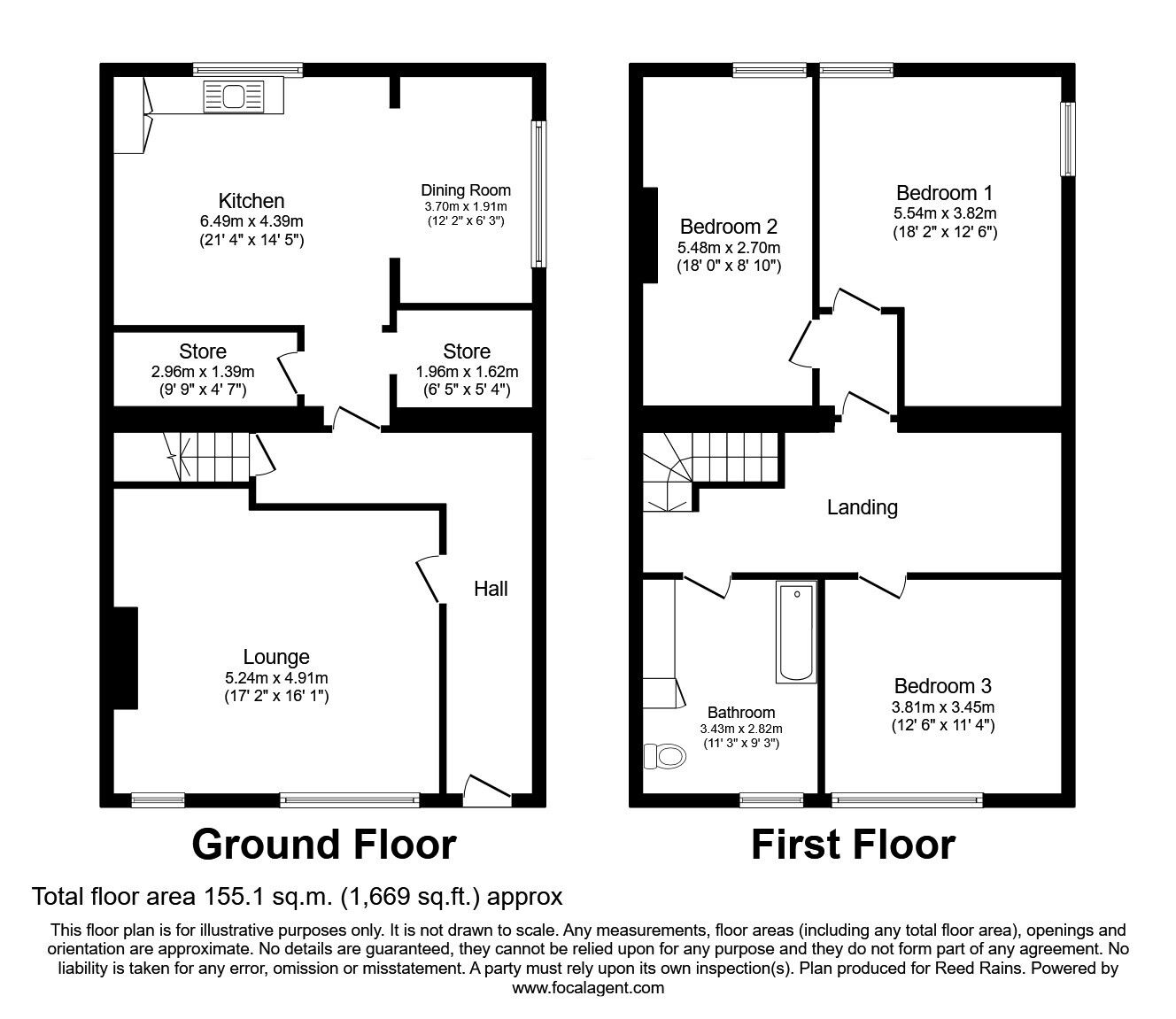 Floorplan of 3 bedroom Mid Terrace House for sale, Towngate, Midgley, Halifax, HX2