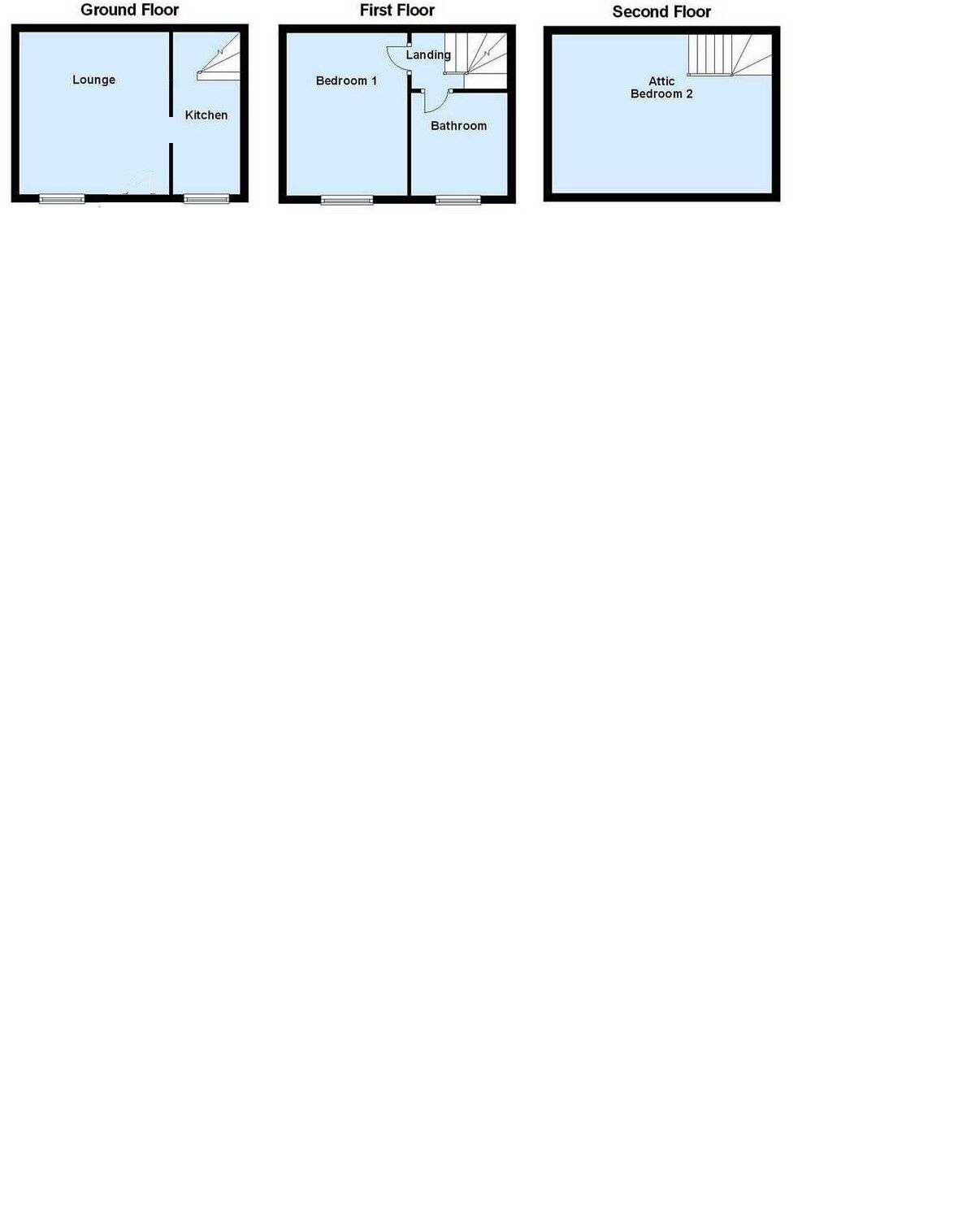 Floorplan of 2 bedroom End Terrace House for sale, Castle View, Todmorden, West Yorkshire, OL14