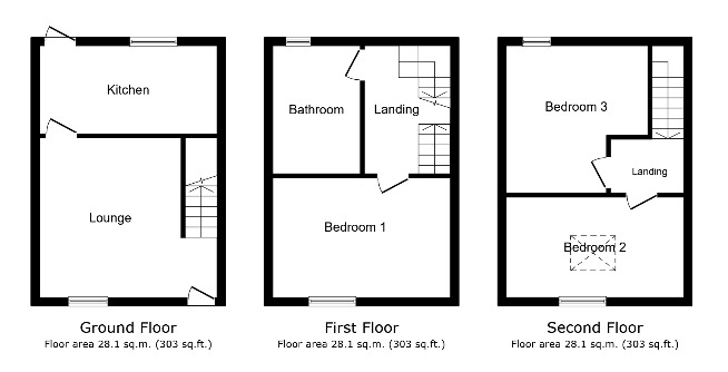 Floorplan of 3 bedroom Mid Terrace House for sale, Northfield Terrace, Hebden Bridge, HX7