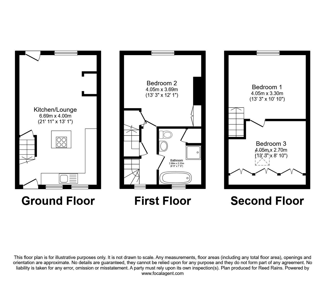 Floorplan of 2 bedroom Mid Terrace House for sale, Unity Street, Hebden Bridge, HX7