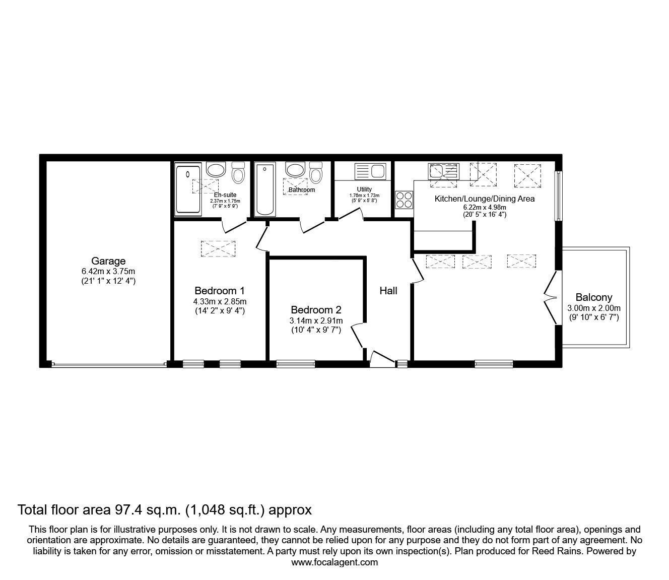 Floorplan of 2 bedroom  Flat for sale, Oats Royd Mill, Dean House Lane, Halifax, HX2
