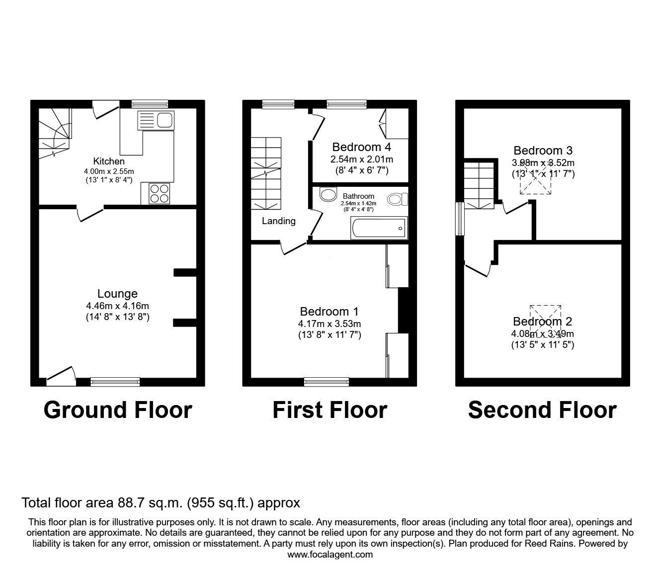Floorplan of 4 bedroom End Terrace House for sale, Merrybents Street, Todmorden, OL14