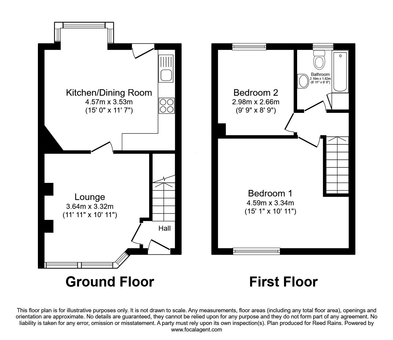 Floorplan of 2 bedroom Mid Terrace House for sale, Highfield Crescent, Hebden Bridge, HX7