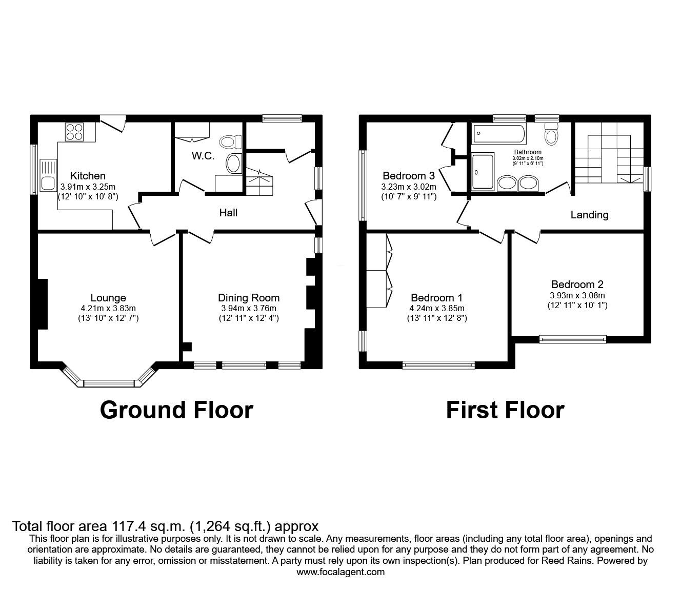 Floorplan of 3 bedroom Detached House for sale, Stansfield Hall Road, Todmorden, OL14