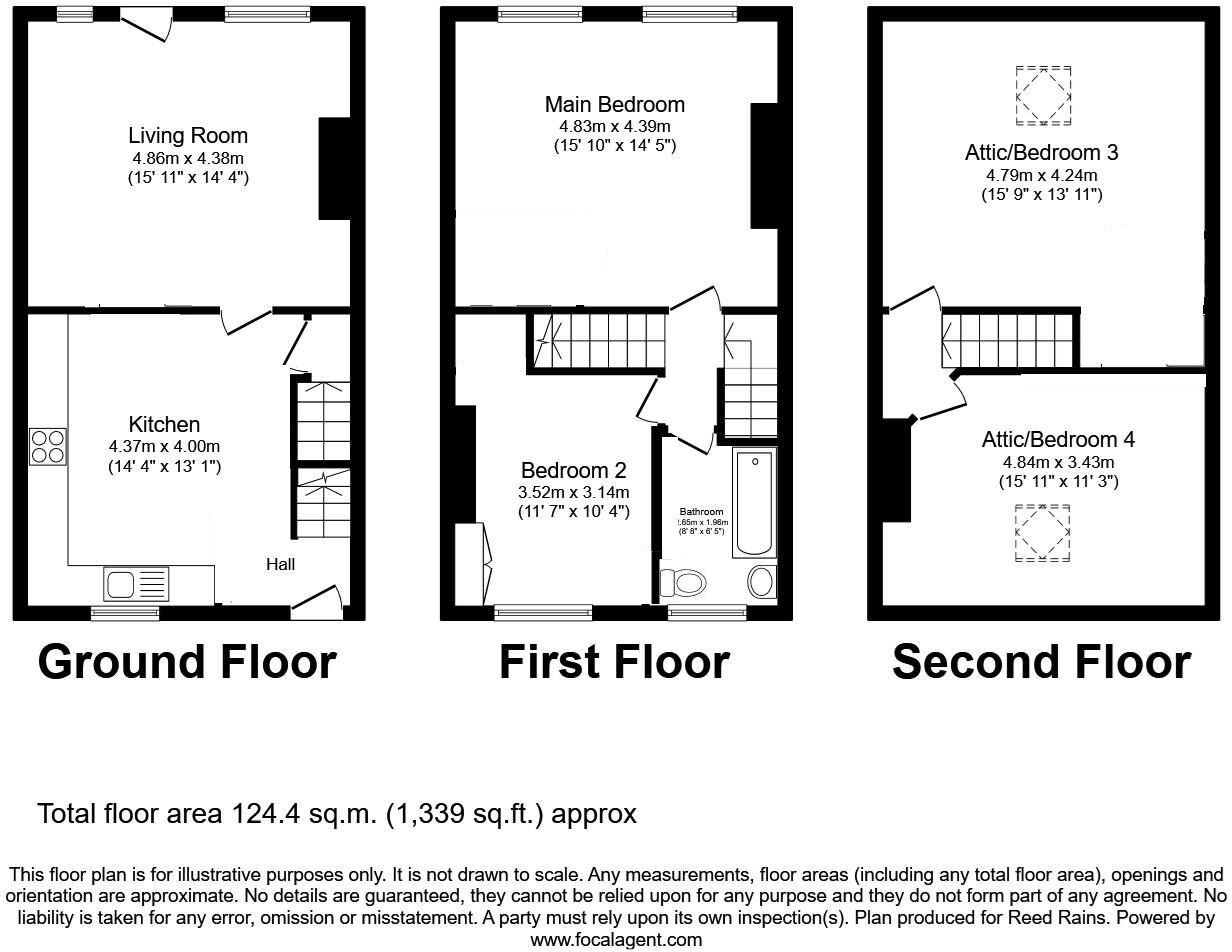 Floorplan of 4 bedroom Mid Terrace House for sale, Albion Terrace, Hebden Bridge, HX7