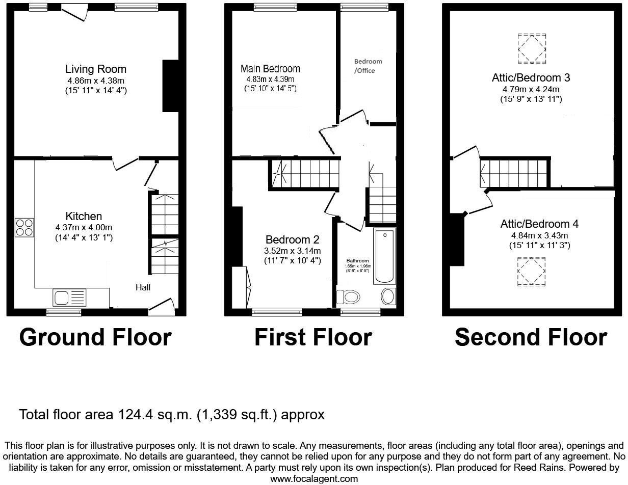 Floorplan of 4 bedroom Mid Terrace House for sale, Albion Terrace, Hebden Bridge, HX7