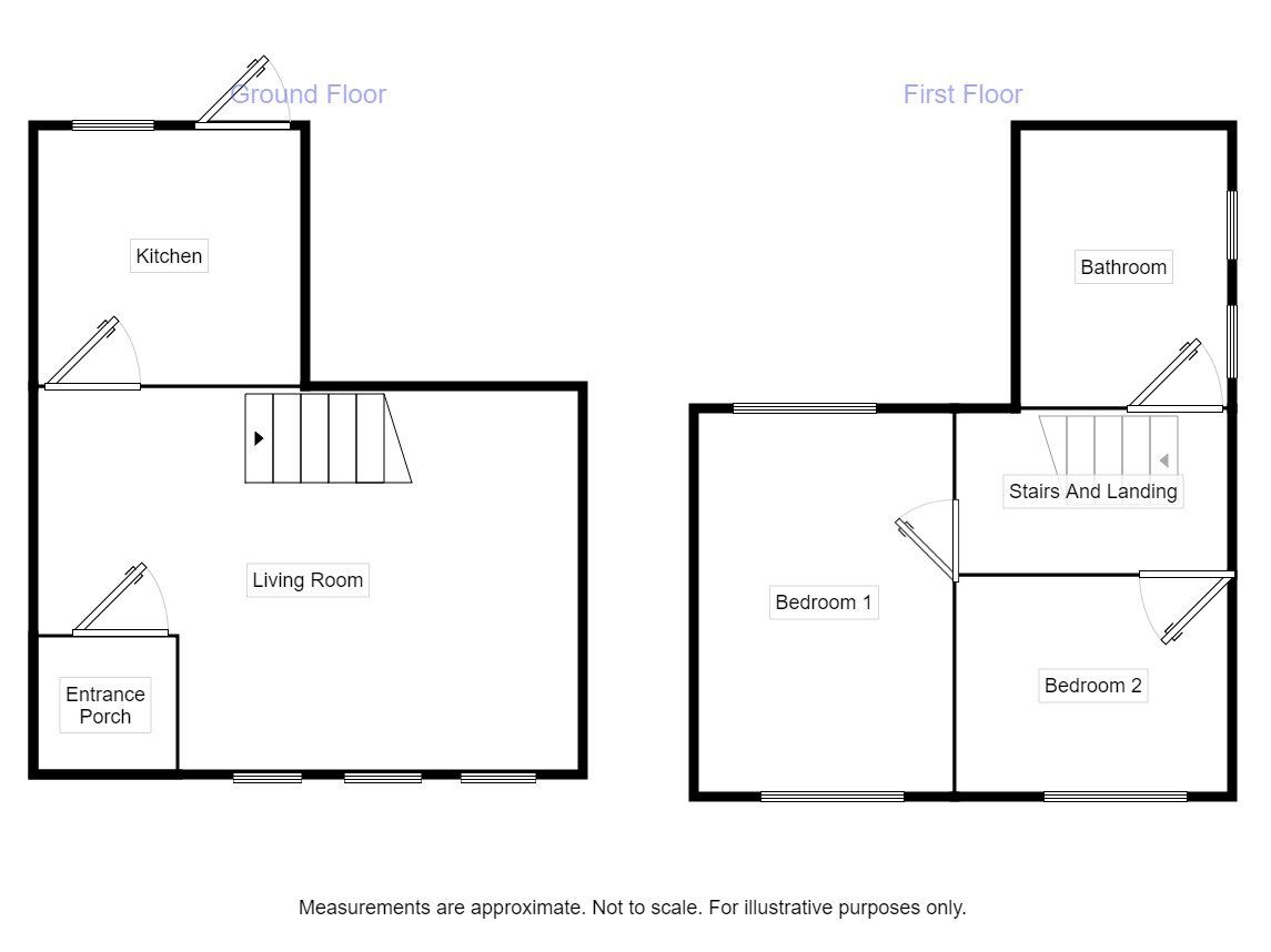Floorplan of 2 bedroom Semi Detached House for sale, Green Springs, Hebden Bridge, HX7