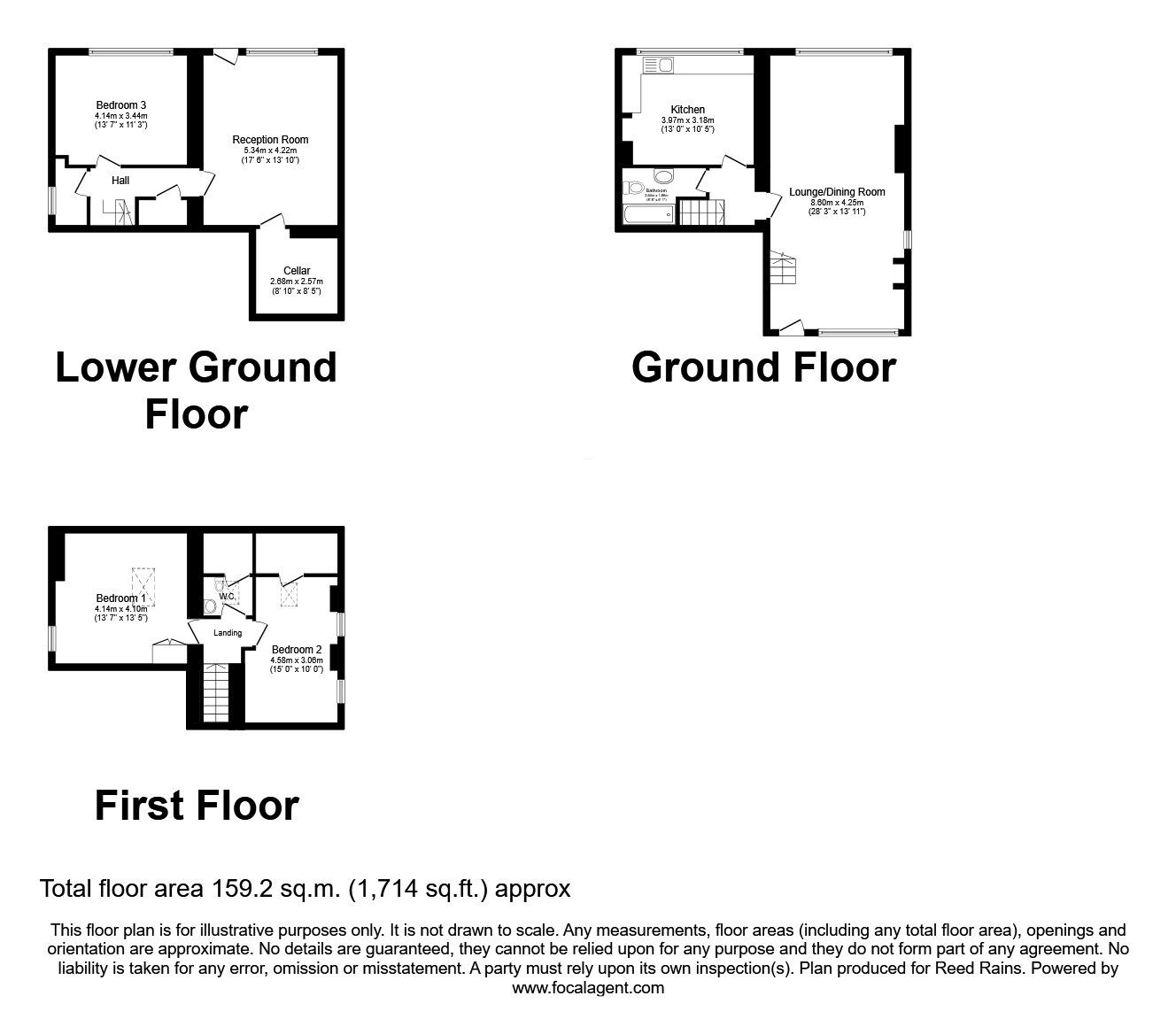 Floorplan of 4 bedroom Semi Detached House for sale, Black Hill Cottages, Pecket Well, Hebden Bridge, HX7