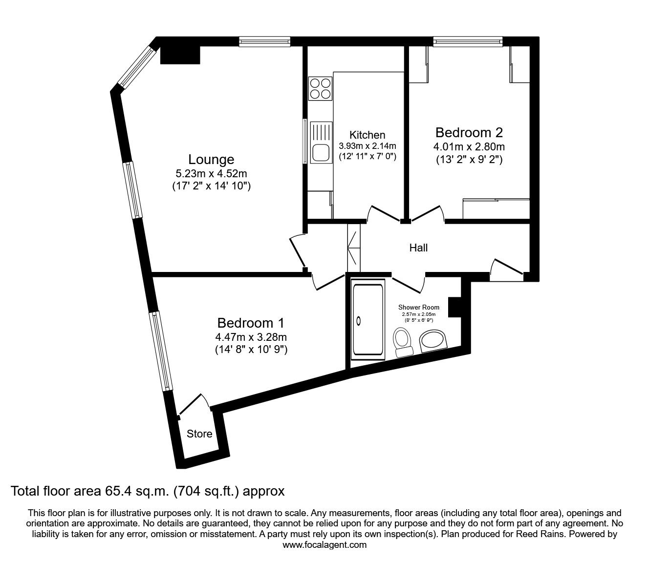 Floorplan of 2 bedroom  Flat for sale, Albert Street, Hebden Bridge, HX7