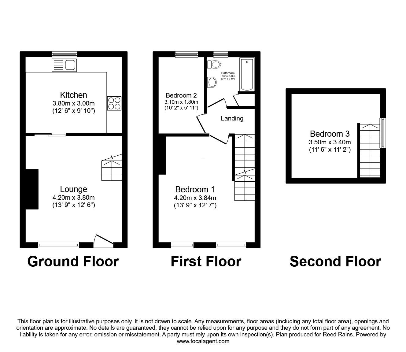 Floorplan of 2 bedroom End Terrace House for sale, Grey Stone Lane, Todmorden, OL14