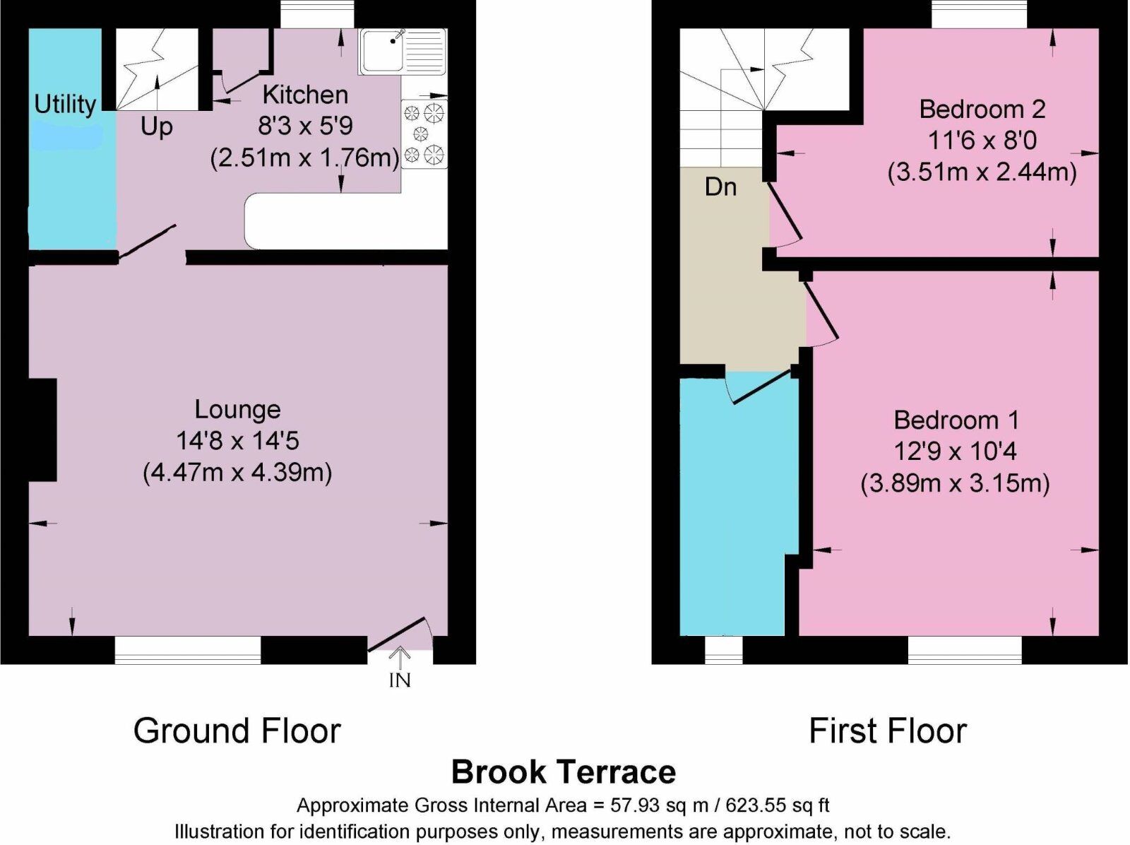 Floorplan of 2 bedroom Mid Terrace House for sale, Brook Terrace, Luddenden, Halifax, HX2
